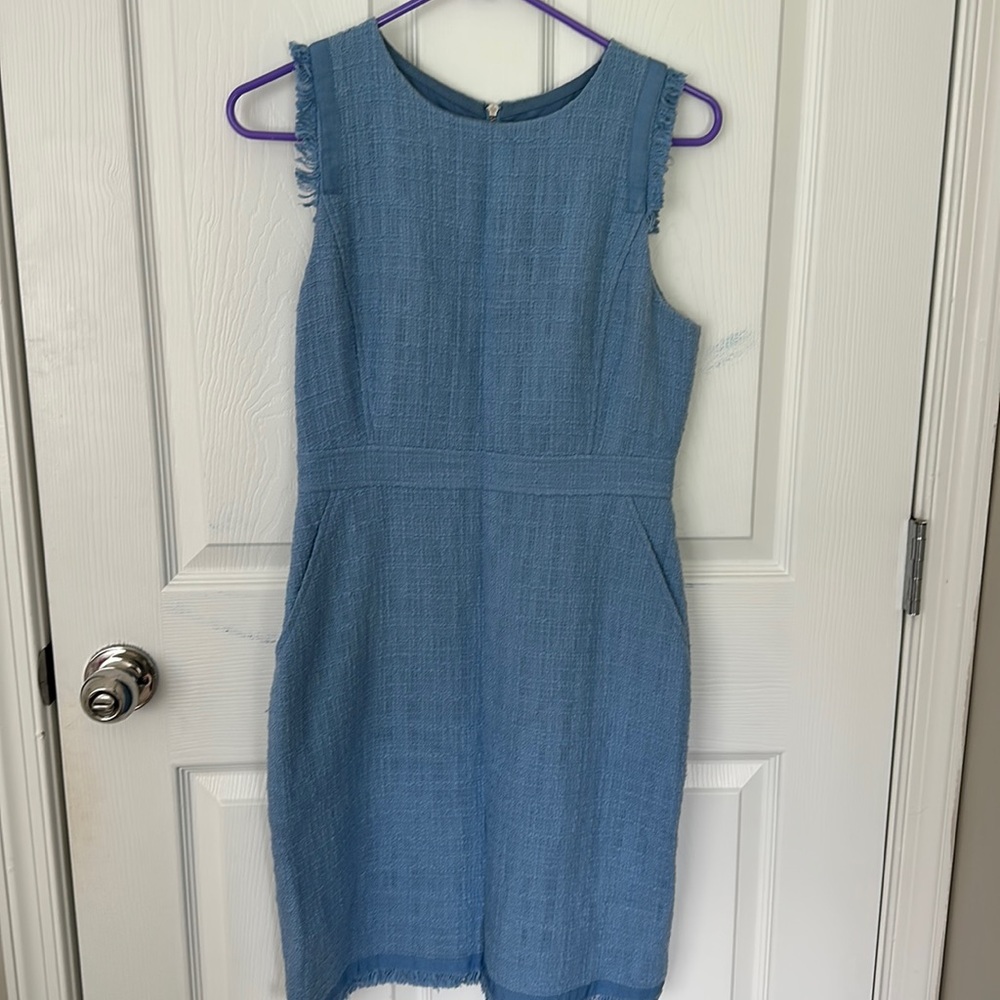 JCrew blue tweed shift